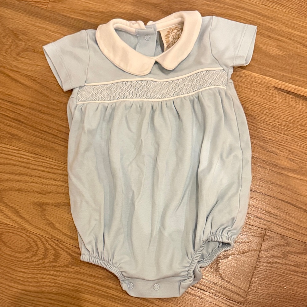 The Beaufort Bonnet Company Light Blue and Cream One Piece